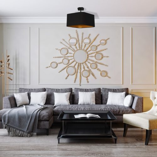 NAPOLI mennyezeti lámpa 1xE27 fekete és arany Milagro lámpaernyő