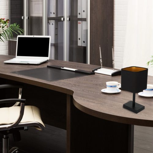 NAPOLI Asztali lámpa Fekete arany 1xE27 Éjszakai asztali lámpa Milagro