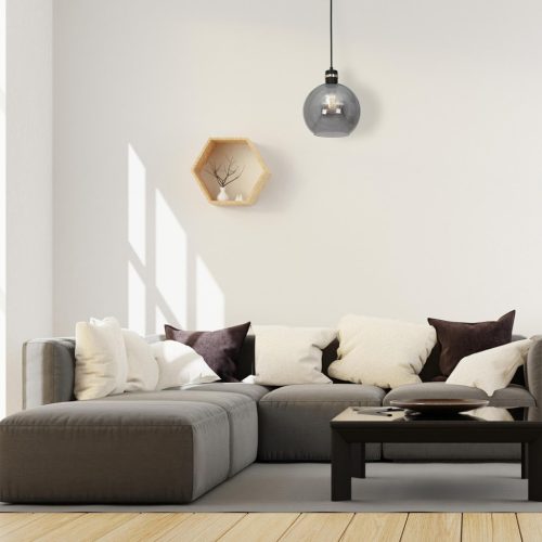 OMEGA függőlámpa 1xE27 füstölt üveggömb MLP65300 Milagro fém + üveg