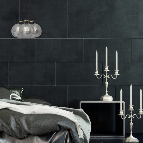 OMEGA függőlámpa 3xE27 füstölt üveggömb MLP6532 Milagro fém + üveg