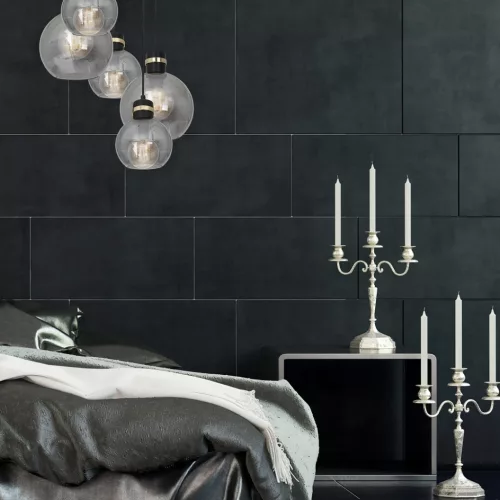 Függesztett lámpa OMEGA 5xE27 Circle Smoked Glass Sphere MLP6534 Milagro Metal + Glass