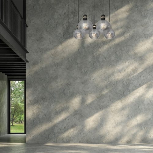 OMEGA függőlámpa 5xE27 téglalap füstölt üveggömb MLP6535 Milagro fém + üveg