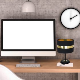   PALMIRA asztali lámpa fekete arany 1xE27 éjszakai asztali lámpa Milagro