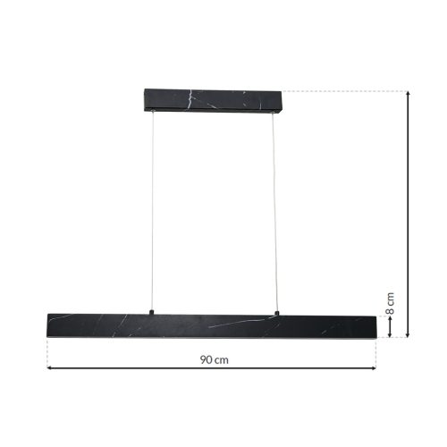 PIERCE 18W LED Minimális Fekete Márvány függőlámpa ML6473 Milagro Fém + Műanyag