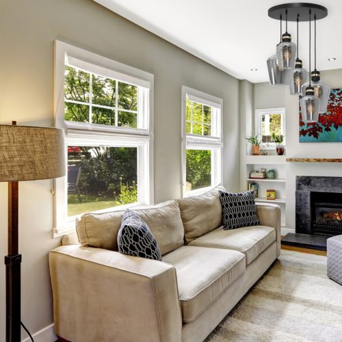 RICHMOND függőlámpa 5xE27 füstölt üveg arany betétek MLP6542 Milagro fém + üveg