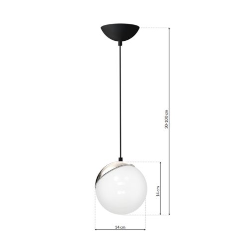 SFERA függőlámpa 1xE27 60W White Ball Króm részletek MLP4673 Milagro Fém + Üveg