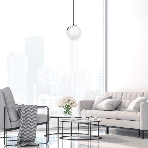 SFERA függőlámpa 1xE27 60W White Ball Króm részletek MLP4673 Milagro Fém + Üveg