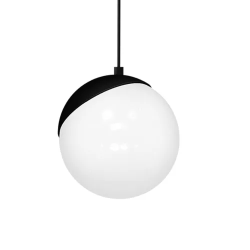 Függesztett lámpa SFERA 1xE27 60W fehér golyó fekete Részletek MLP5739 Milagro fém + üveg