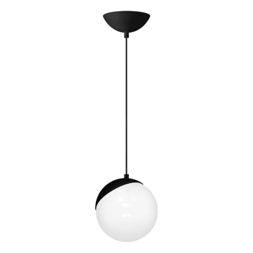 Függesztett lámpa SFERA 1xE27 60W fehér golyó fekete Részletek MLP5739 Milagro fém + üveg