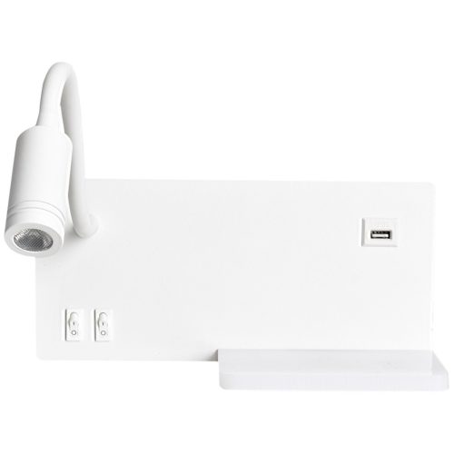 SHELF fehér LED fali lámpa polccal 4W + 5W + 2W Milagro