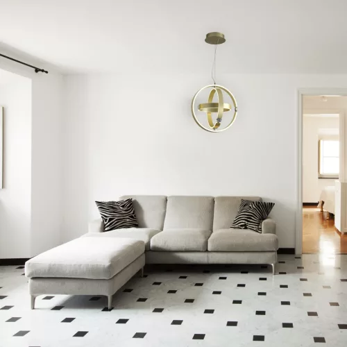 SIRIUS 80W háromdimenziós függőlámpa Golden Rings ML6187 Milagro fém + műanyag + kristály