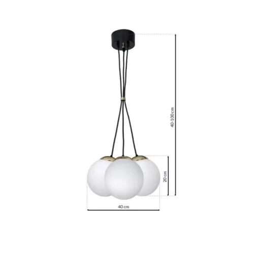 SPARTA függőlámpa 3xE14 White Ball Gold Milagro elemek MLP6499 Fém + Üveg