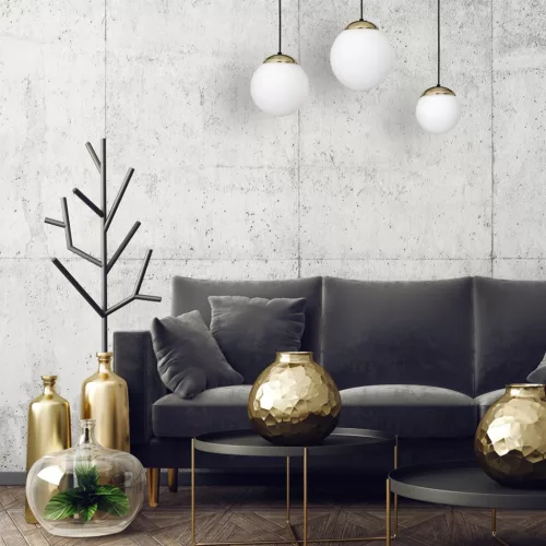 SPARTA függőlámpa 3xE14 White Ball Gold Milagro elemek MLP64500 Fém + Üveg