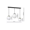 SPARTA függőlámpa 3xE14 White Ball Gold Milagro elemek MLP64500 Fém + Üveg