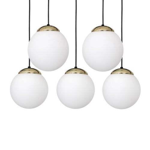 SPARTA függőlámpa 5xE14 White Ball Gold Milagro elemek MLP64501 Fém + Üveg