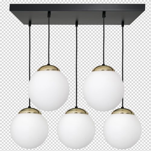 SPARTA függőlámpa 5xE14 White Ball Gold Milagro elemek MLP64501 Fém + Üveg