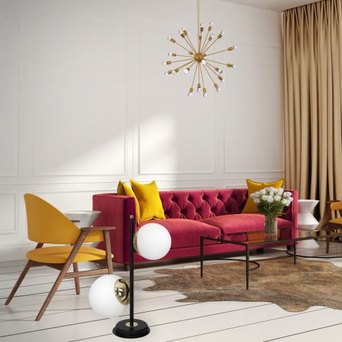 SPARTA asztali lámpa fekete arany 2xE14 éjszakai asztali lámpa Milagro