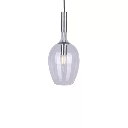 TANGO függőlámpa 1xE14 áramvonalas átlátszó lámpaernyő Milagro ML6163 fém + üveg