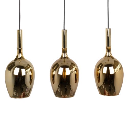 TANGO függőlámpa 3xE14 Áramvonalas lámpaernyő Arany Milagro ML6168 Fém + Üveg