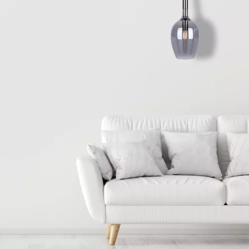 TANGO függőlámpa 1xE14 Áramvonalas füstlámpabúra Milagro ML6165 Fém + Üveg