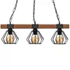 Függesztett lámpa ULF 3xE27 60W fa gerenda fekete MLP6193 Milagro fém + fa
