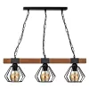Függesztett lámpa ULF 3xE27 60W fa gerenda fekete MLP6193 Milagro fém + fa