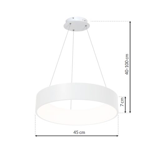 OHIO 24W LED fehér keretes minimalista függőlámpa MLP6357 Milagro fém + akril