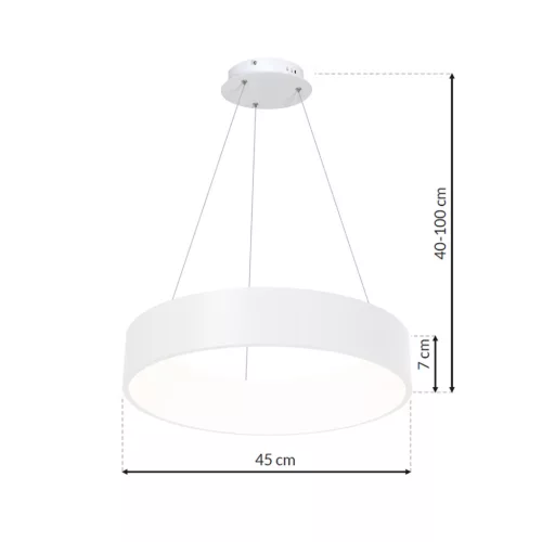 OHIO 24W LED fehér keretes minimalista függőlámpa MLP6357 Milagro fém + akril