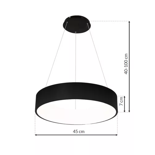 OHIO 24W LED fekete felni, minimalista függőlámpa MLP6358 Milagro fém + akril