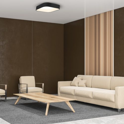 Felületre szerelhető mennyezeti lámpa ASTRO 24W 4000K LED négyzet alakú ernyő fekete ML6356 Milagro fém + akril