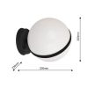 Kerti lámpa Fali lámpa CIRCULO E27 IP44 Golyós fekete-fehér Eco-Light