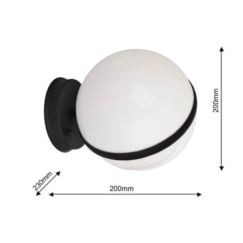 Kerti lámpa Fali lámpa CIRCULO E27 IP44 Golyós fekete-fehér Eco-Light