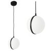 Kültéri függőlámpa CIRCULO E27 IP44 túlnyúló gömb fekete-fehér Eco-Light
