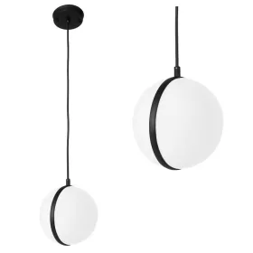   Kültéri függőlámpa CIRCULO E27 IP44 túlnyúló gömb fekete-fehér Eco-Light