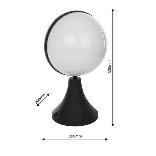 CIRCULO E27 világító lámpa IP44 asztali állógolyós fekete-fehér öko-Light