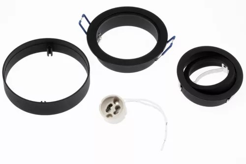 Süllyesztett HALOGÉN GU10 TUBE SPOT Mozgatható NUSA kerek fekete 50mm