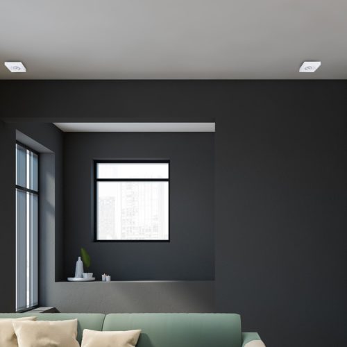 SPOT GU10 Nusa szögletes süllyesztett halogén mennyezeti lámpatest mozgatható négyzet alakú fehér