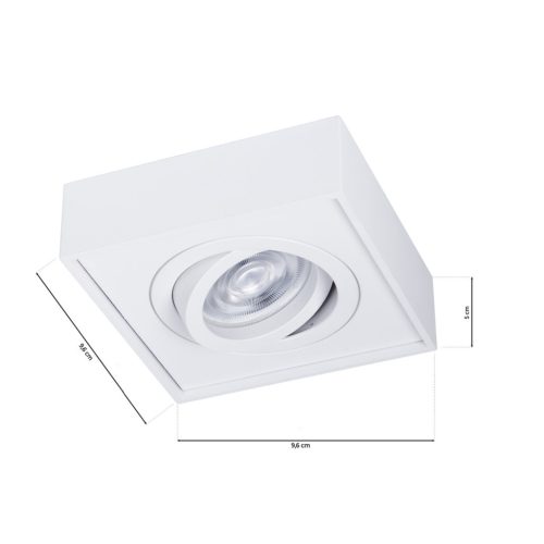 SPOT GU10 Nusa szögletes süllyesztett halogén mennyezeti lámpatest mozgatható négyzet alakú fehér