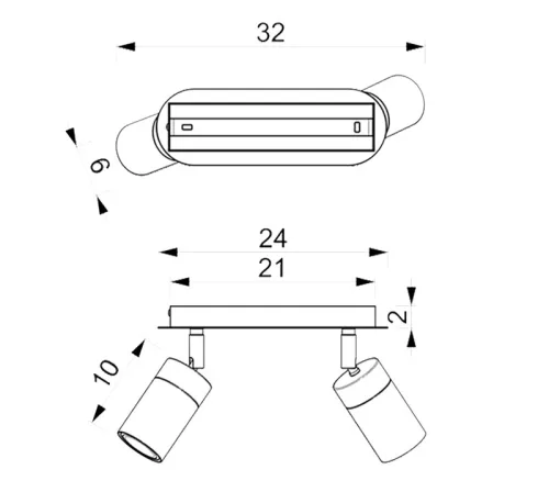JOKER GREEN GOLD mennyezeti lámpa 2 x GU10 MILAGRO Fém modern stílusban