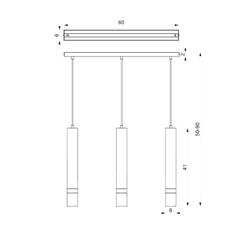 JOKER GREEN GOLD függőlámpa 3 x GU10 MILAGRO Fém modern stílusban