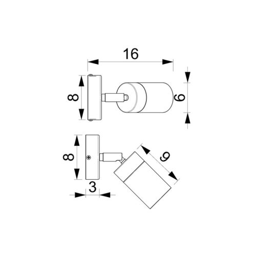 JOKER BLUE GOLD fali lámpa GU10 MILAGRO fém mennyezeti lámpa modern stílusban