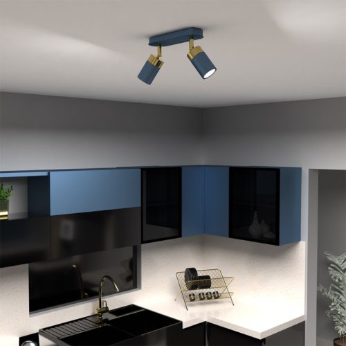 JOKER BLUE GOLD mennyezeti lámpa 2 x GU10 MILAGRO Fém modern stílusban