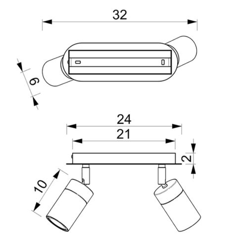 JOKER BLUE GOLD mennyezeti lámpa 2 x GU10 MILAGRO Fém modern stílusban