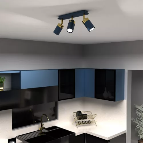 JOKER BLUE GOLD mennyezeti lámpa 3 x GU10 MILAGRO Fém modern stílusban