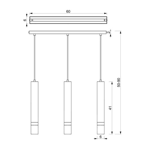JOKER BLUE GOLD függőlámpa 3 x GU10 MILAGRO Fém modern stílusban