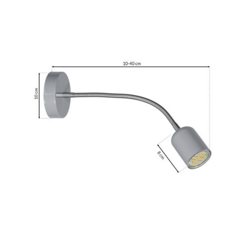 MAXI szürke fali lámpa 1xGU10 Milagro