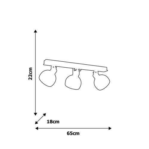 OVÁL mennyezeti lámpa fehér 3xE27 Milagro Strip