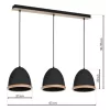 MiLAGRO STUDIO BLACK 3xE27 fekete függőlámpa