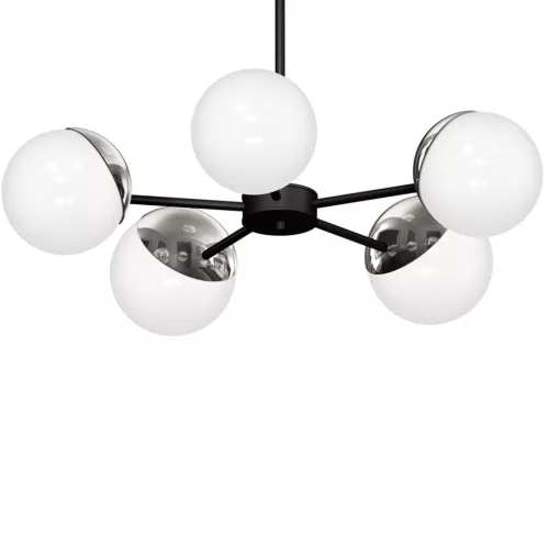 SFERA csillár mennyezeti lámpa fekete króm 5xE14 Milagro