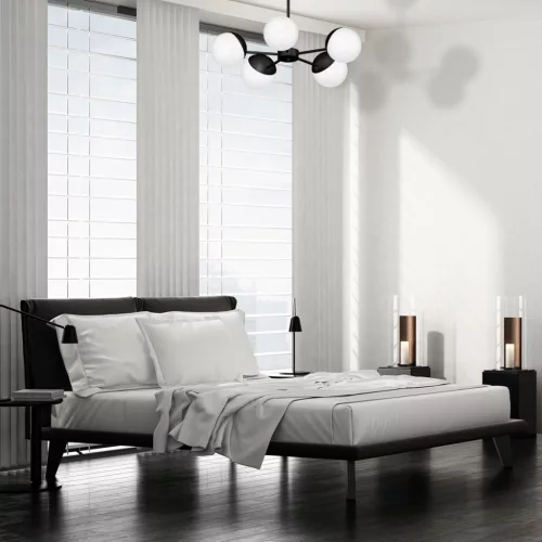 SFERA csillár mennyezeti lámpa fekete 5xE14 Milagro